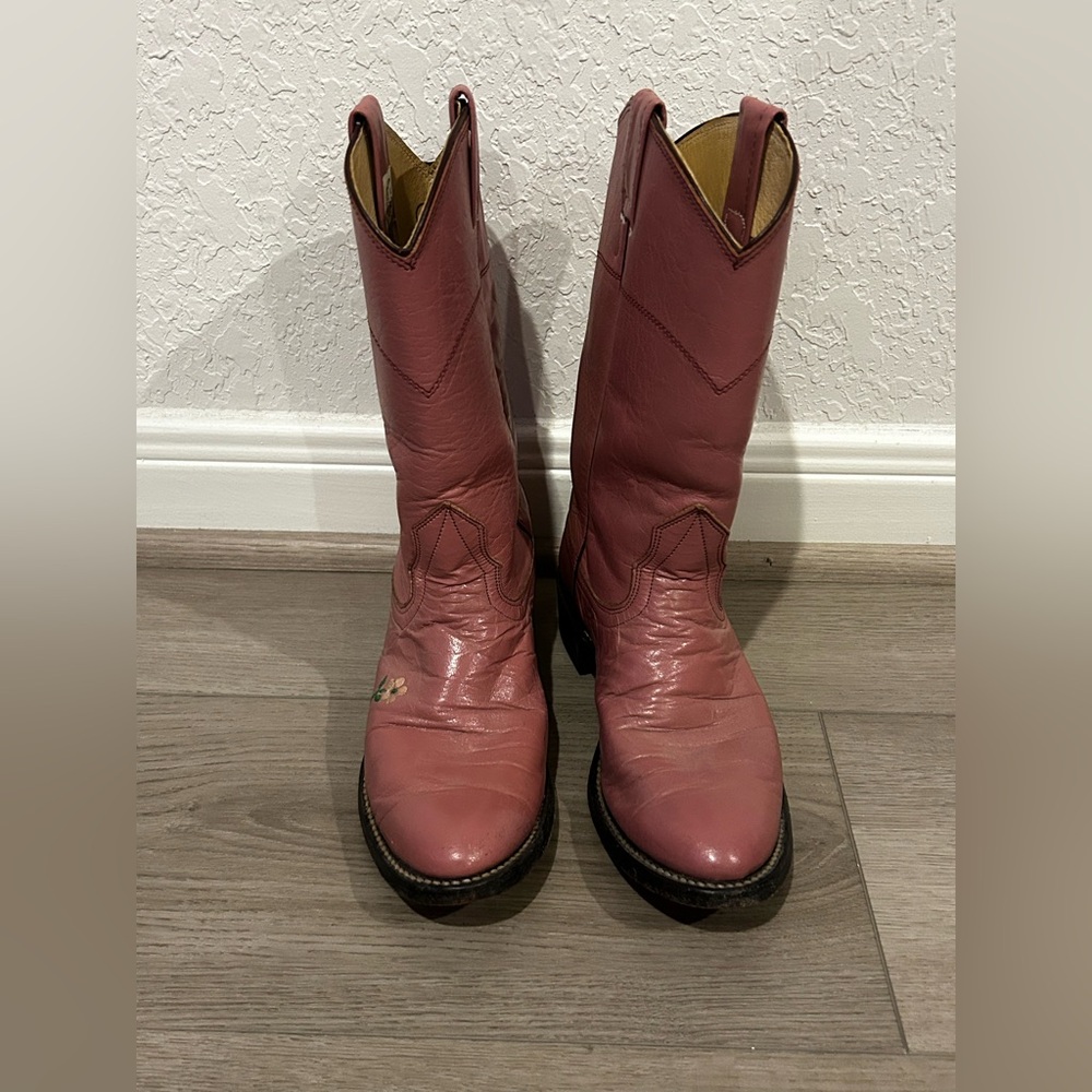 Nocona Pink Vintage Leather Boots